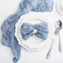 60 Pack Dusty Blue Cheesecloth Napkins Washable 21x21 Inches Dusty Blue Cloth Napkins Set of 60 Bridal Baby Shower Dinner Table Napkins for Wedding Rustic Boho Cotton Gauze Summer Party Table Decor
