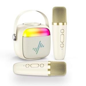 LENRUE Karaoke Machine for Kids, Birthday Gifts for Girls Boys with Wireless Microphone, Led Lights, Portable Bluetooth Speaker for Home, Family, Party (2MIC)