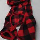 Topbuti Pet Christmas Pajamas Red Black Buffalo Plaid Jumpsuit Dog Cat Soft Winter Clothes Puppy Doggie Checkered Sweater Apparel (L)