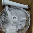 Amazon Basics 16-inch Quiet DC Motor Standing Floor Fan for Bedroom, 12 Speed with Remote, 3 Breeze Modes, Adjustable Height, Dual-Layered Blades, Timer, Energy Efficient (28W), White