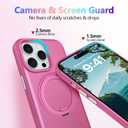 ankofave Magnetic for iPhone 14 Pro Max Phone Case with 360 Spin Stand, Matte Luxury Metallic Luster, 3.0 mm Thick Protection Hard PC Scratch-Resistant Case for iPhone 14 Pro Max 6.7", Rose Red