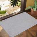 1/10 Inch Ultra Thin Indoor Door Mat, Long-Lasting & Maximum Non-Slip Rubber Backing, Washable & Stain-Resistant Entryway Mats with Powerful Dirt Trapper for Various Entrance, 29''X17'', Gray