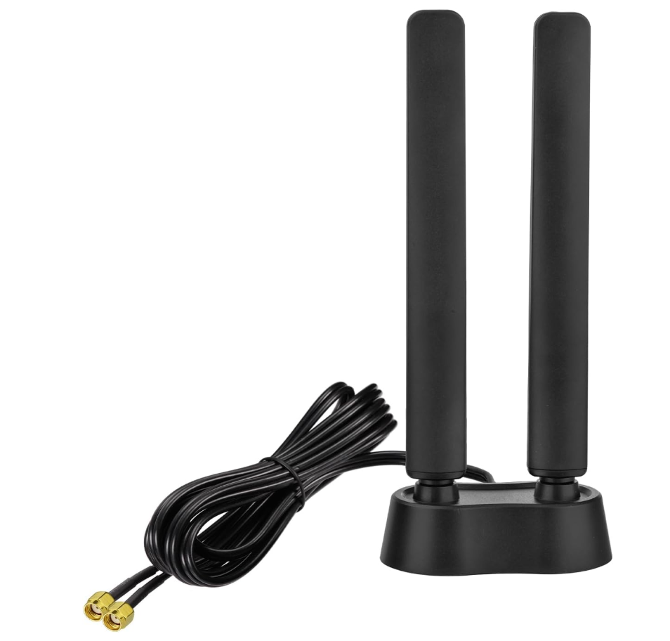 Eightwood 9dBi WiFi 6E Antenna TriBand 6GHz 5GHz 2.4GHz Magnetic Base WiFi Antenna for PC Desktop Computer PCIe Bluetooth Card Gaming Motherboard, WiFi 6E Router