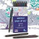 WRITECH Retractable Gel Ink Pens: 0.5mm Fine Point Pen Multicolor No Smear & Smudge for Journaling Sketching Drawing Extra Smooth Writing Non Bleed Silent Click Pen Set 8ct - Assorted Colors (1 Count (Pack of 8))