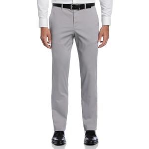 Perry Ellis Mens Portfolio Essentials Slim Fit Cotton Active Waistband Dress Pant (34W x 32L, Chiseled Stone)