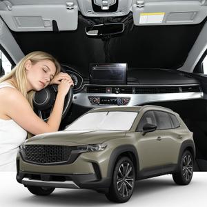 Windshield Sunshade for Mazda CX-90 2024-2026 Sun Shade Windshield Upgrade 4 Layers Blocks UV Rays Custom Fit CX-90 Car Window Shade Front Windshield Keep Cool Foldable Car Accessories