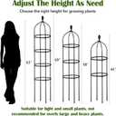 Garden Obelisk Trellis for Climbing Plants Outdoor 6 Ft Rose Bush Round Trellis for Pots Rustproof Metal Plant Flower Trellises for Clematis Vine Jasmine Support Outdoor Indoor (Black)