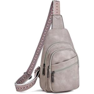 Sling Bag Crossbody Bags for Women Small Cross Body Bag Fanny Packs Chest Sling Purse for Daily Travel Leisure Sport (2-1 Grey)