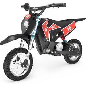 Hiboy DK1 36V Electric Dirt Bike,300W Electric Motorcycle - Up to 15.5MPH & 13.7 Miles Long-Range,3-Speed Modes Motorcycle for Kids Ages 3-10 (Red)