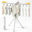 Clothes Drying Rack Foldable, 4-Legged Drying Rack Clothing Floor Standing, 3.4" x 3.4" x 30"