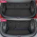 Cargo Mat for 2017-2025 Chevrolet Bolt EV & EUV - All Weather PU Leather Trunk Liner (Upper and Lower Layer) and Backrest Mat for Chevy Bolt Accessories (Black Square)