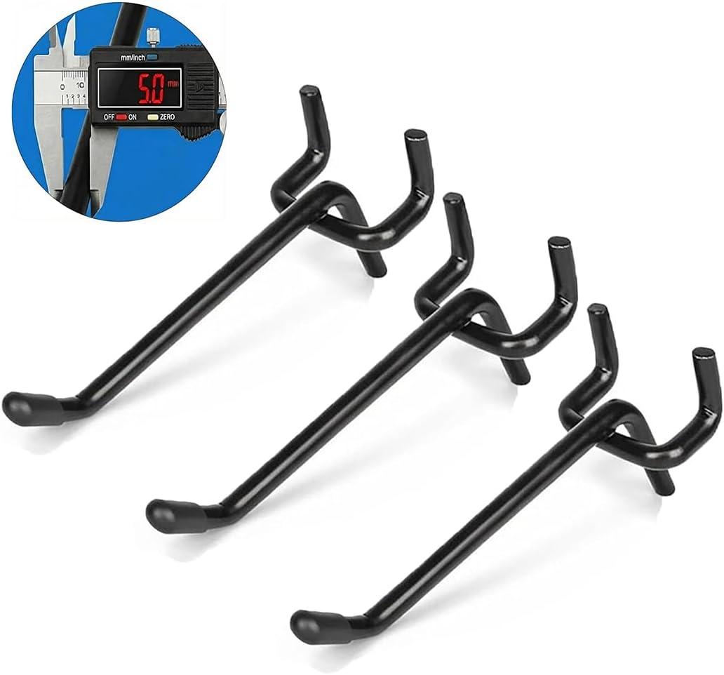 80 Pack 4 Inch Black Pegboard Hooks,Extra Thick 1/4" Heavy Duty Peg Board Hooks for Hanging, Pegboard Accessories For Garage, Kitchen, Gym, Store Wall Organizer
