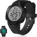 Mens Digital Sports Watch Women Waterproof Wrist Watches with Large LED Backlight Screen Alarm Date Display for Swimming Training Running Outdoor Indoor Activities