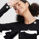 baleaf Women's Thermal Tops Long Sleeve Fleece Running Shirts Thumbhole Cold Weather Winter Gear Workout Base Layer (Large, Black)