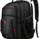 Large Travel Laptop Backpack for Men with LifetimeWarranty, Extra Large TSA Friendly Travel Backpacks for College High Airline Approved Business Work Bag Fits 17 Inch Computer, Black
