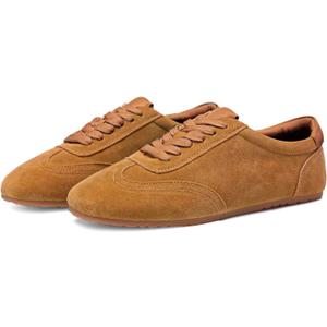 Suede Sneakers for Women Closed Round Toe Non Slip Athletic Shoes | Comfortable Lace-Up Walking Sneakers Casual Retro Lightweight Tennis Shoes