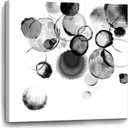 Bathroom Decor Wall Art Black and White Bubbles Prints Pictures Framed Canvas Artwork Wall Art for Bedroom Kitchen Office Modern Ink and Wash Painting Decorations Size 14x14 inches Ready to Hang