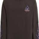 Billabong Boys Long Sleeve Hooded Logo T-Shirt (8, Raven Flames)