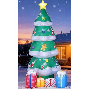10FT Christmas Tree Inflatables, Inflatable Christmas Decorations, Blow Up Holiday Decor for Outdoor Yard, Lawn, Backyard, Home
