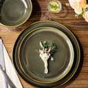 TheTerra Ceramic Dinnerware Set for 6, 18-Piece Plates and Bowls Set