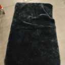 Fluffy Rug Shaggy Area Rug, Black 3x5 Area Rugs for Bedroom, Small Bedside Rug, Soft Fluffy Shaggy Entryway Throw Rugs for Living Room Bedroom Kids Room Home Decor