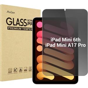 ProCase Privacy Screen Protector for iPad Mini 7th(A17 Pro) 2024 / Mini 6th Generation 8.3" 2021, Anti-Spy Tempered Glass Film Guard for iPad Mini 7 6 8.3 Inch -1 Pack
