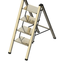 4 Step Ladder, Portable Step Folding, Lightweight Step Ladder with Anti-Slip Pedal, Aluminum Indoor Ladder and Closet, Kitchen - Champagne Gold