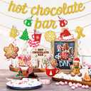 2 x Hot Chocolate Bar Banner Merry Chritmas Decoration Christmas Party Decorations with Banner Christmas Garland Hanging Swirls for Christmas Holiday Theme Party Decor