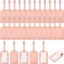 Dunzy 30 Pieces Leather Luggage Tag Women Identifiers Travel Suitcase Tags for Luggage Travel Backpack Bag Wedding Favors Women Men Adults Bulk (Pink)