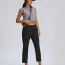 Seamaid Women's Golf Pants with Deep Pockets 7/8 Stretch Athletic Travel Pants for Casual Lounge (Black, L)