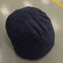 HIGOGOGO Round Stuffed Pouf Ottoman, Corduroy Poufs with Foam Chunk Filling, Furry and Fluffy Pouf Foot Stool Storage Ottoman, 20 X 15 Floor Poufs Foot Rest for Living Room, Navy