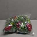 Dolicer 2Pcs 13Ft Artificial Eucalyptus Garlands with Flowers - 8 Roses, Faux Floral Greenery Garlands Fake Flowers Vines for Wedding Table Centerpieces Arch Party Ceremony Backdrop Decor (Red)