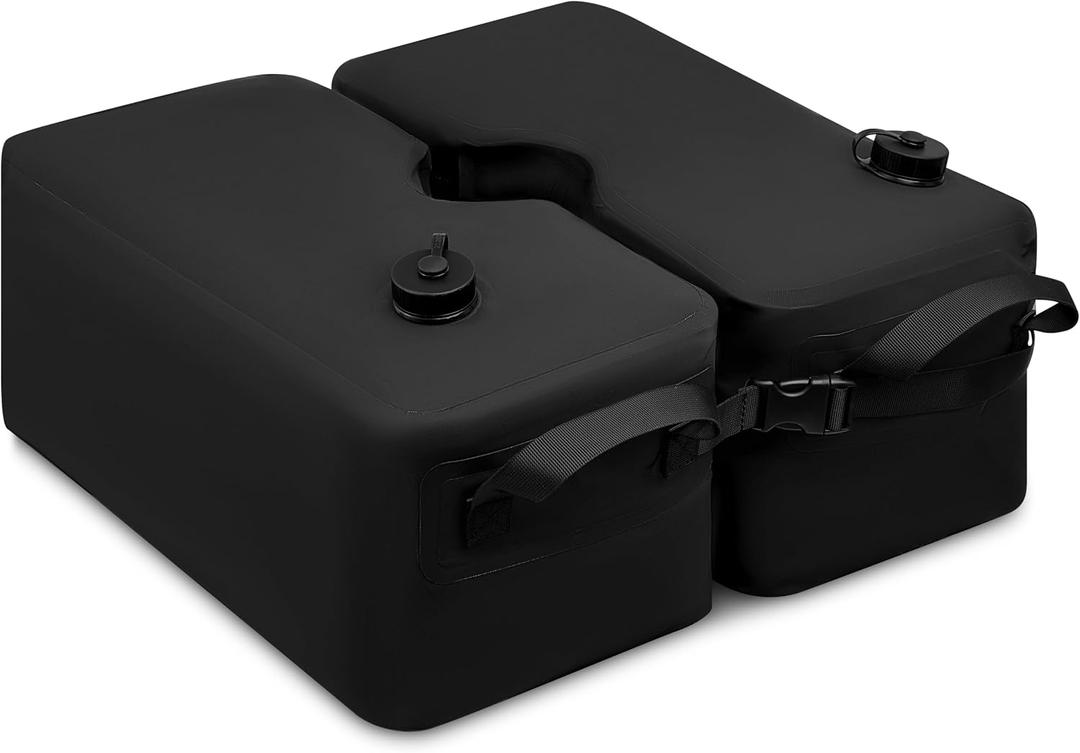 Rhino BaseMate Detachable Square Umbrella Base Weight Water Bag, Black | 30L, 70Lb Water-Filled Bag for Umbrella Stand Cantilever Base
