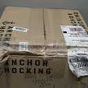 Anchor Hocking SnugFitTM Round Food Storage Containers with Lids (4-Piece, 7-cup, Navy Blue, oven-safe)