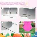 24 Inch Easter Yellow Bunny Metal Yard Signs with Stakes Easter Outdoor Lawn Decorations Pink Bunny Peep Signs Sturdy Reusable Spring Yard Decor for Front Yard Garden, Pink