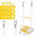 Fire Escape Ladder 2 Story 16ft Flame Resistant Safety Rope Ladder - Fast to Deploy & Easy to Use & Store - Compact - Weight Capacity up to 2000pounds (16ft) Life Saving Emergency ladders - Certified