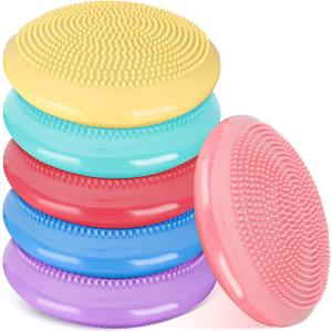 Amylove 6 Pcs Wiggle Seat Inflated Wobble Cushion for Sensory Kid 13 Inch Balance Disc Kids Flexible Seating Exercise Sensory Pad Chair Cushion for Classroom Office School