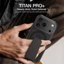 AMAZINGthing for iPhone 17 Pro Max [Titan Pro+ Case], Designed for MagSafe Accessories, 12FT Drop Proof, Magnetic Phone Cover with Built-in Kickstand, Anti Yellowing, Transparent, Black