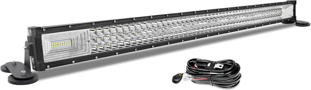 Willpower 42 inch Straight Led Light Bar with Magnetic Bracket Holder,12V Wiring Harness Kit,26000LM Triple Row Flood Spot Beam Driving Work Lamp for Jeep Car Off Road Truck SUV 4x4 Trailer
