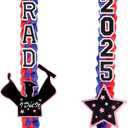 Class of 2025 Graduation Leis,Blue&Red Ribbon Lei with Dly Accessories,Graduation Gifts for Woman Man Graduate
