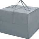 Outdoor Cushion Storage Bag Square Cushion Storage Bags Water Resistant All Weather Protection with Zipper and Handle Garden Furniture Cushion Carrying Bags-81x81x61cm/32"L x 32" W x 24" H (Grey)