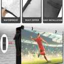 Thanskgiving Pumpkin Outdoor TV Cover for 60-65 Inch Outside Flat Screen,Fall Retro Eucalyptus Leaf 600D Thick Waterproof Weatherproof Outdoor TV Screen Protector with Zipper (58x37x4.5in-(148x94x12cm), Orange Blue White)