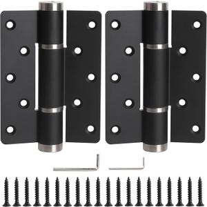 Self Closing Door Hinge with Silent Hydraulic Buffering, Adjustable Door Closer Tension and Speed, Spring Loaded Hinges 5.5 Inch, 175Open, Space Aluminum, Anti Pinch Injury 2Pcs
