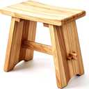 18" Teak Shower Bench Solid Wood Stool 800 lb Rustic Waterproof Seat, 18 x 18 x 12 inches