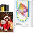 Liene Amber M100/M200/M110/M210 4x6" Photo Printer 80 Sheets Photo Paper & 2 Ink Cartridges Refill, Dye Sublimation, Only for Liene DHP512/DHP513/DHP514/DHP515 Printer, for Display, Framing, Scrapbook