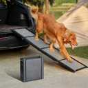 Dog Ramp for Car - 63" Long & 17" Wide Portable Pet Ramp for Large Dogs With Non-Slip Rug Surface, Folding Up to 250LBS for SUV & Truck