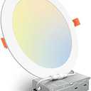 Amico 1 Pack 8 Inch 5CCT Ultra-Thin LED Recessed Ceiling Light with Junction Box