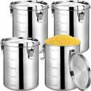 Zopeal 4 Pack Stainless Steel Canisters Set Stainless Steel Airtight Food Storage Containers Metal Containers with Lids Sealed for Tea Coffee Sugar Flour Pantry Baking Kitchen Counter (56 oz)
