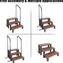 Hot Tub Steps with Handrails, 3-Step Non-Slip Spa Ladder 550 LB Capacity, Detachable Handrails for Above Ground Pool, RV, Porch, Home Access 25.2"W x 52.9"H