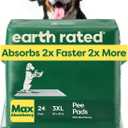 Earth Rated Puppy Pads, Max Absorbency Pee Pads for Dogs, Absorbs 2X Faster & 2X More, Leak Prevention, Potty Training, Fragrance-Free, Unscented, 3XL, 36 x 36, 24 Count
